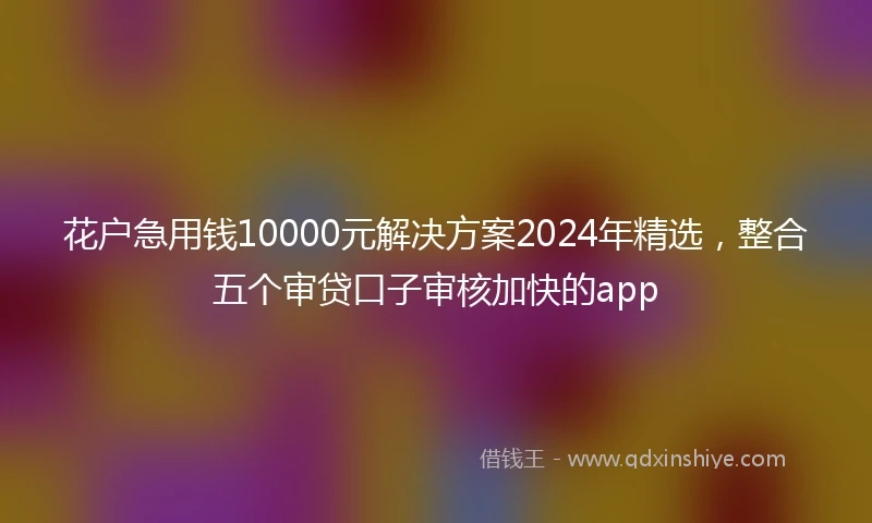 花户急用钱10000元解决方案2024年精选，整合五个审贷口子审核加快的app