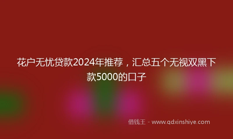 花户无忧贷款2024年推荐，汇总五个无视双黑下款5000的口子
