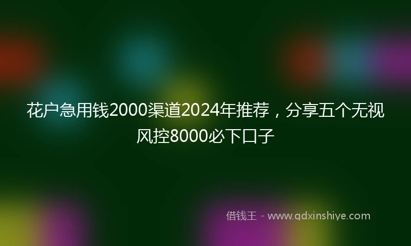 花户急用钱2000渠道2024年推荐，分享五个无视风控8000必下口子