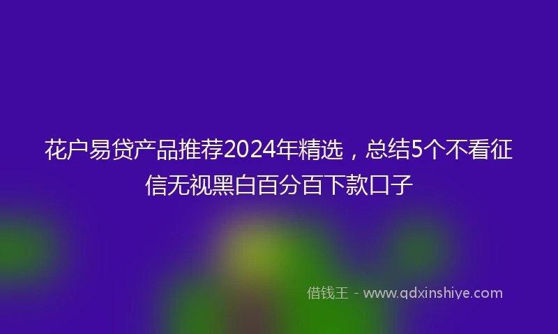 花户易贷产品推荐2024年精选，总结5个不看征信无视黑白百分百下款口子