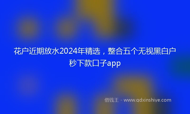 花户近期放水2024年精选，整合五个无视黑白户秒下款口子app