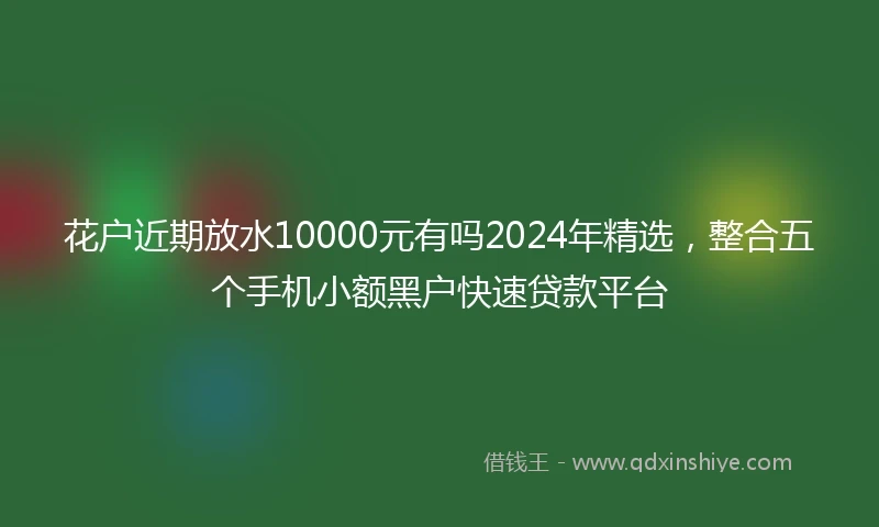 花户近期放水10000元有吗2024年精选，整合五个手机小额黑户快速贷款平台