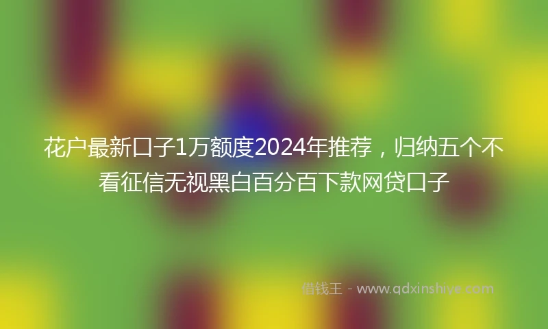 花户最新口子1万额度2024年推荐，归纳五个不看征信无视黑白百分百下款网贷口子
