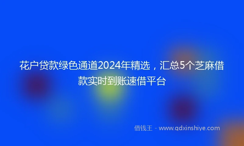 花户贷款绿色通道2024年精选，汇总5个芝麻借款实时到账速借平台