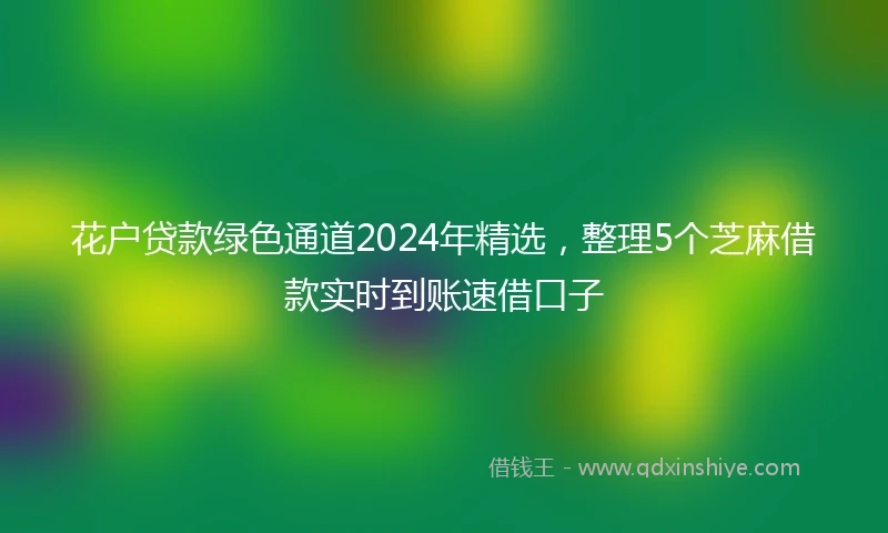 花户贷款绿色通道2024年精选，整理5个芝麻借款实时到账速借口子