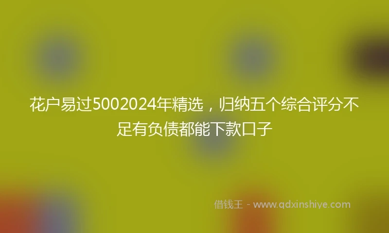 花户易过5002024年精选，归纳五个综合评分不足有负债都能下款口子