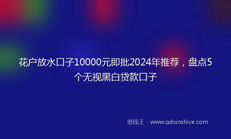 花户放水口子10000元即批2024年推荐，盘点5个无视黑白贷款口子