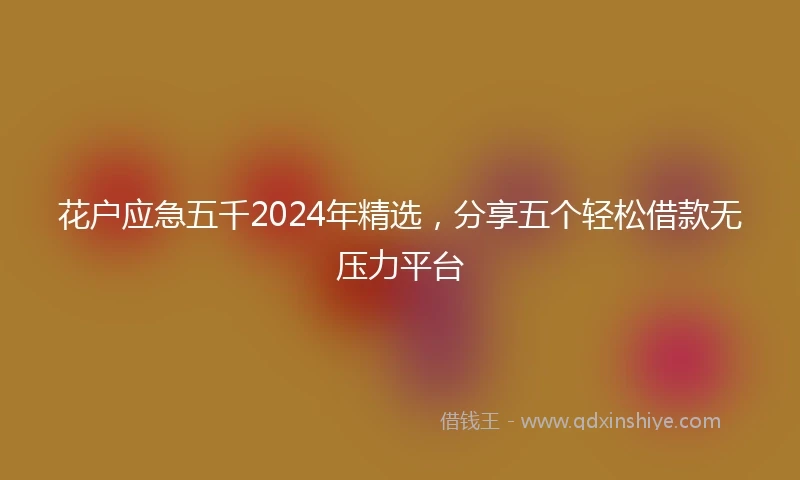 花户应急五千2024年精选,分享五个轻松借款无压力平台