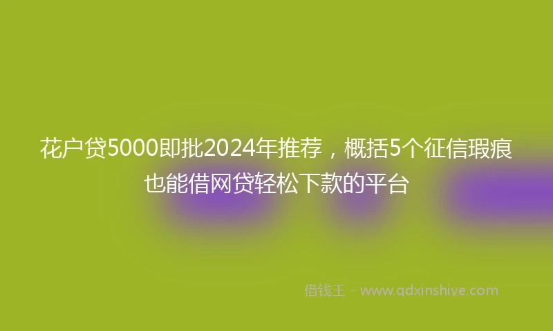 花户贷5000即批2024年推荐，概括5个征信瑕疵也能借网贷轻松下款的平台