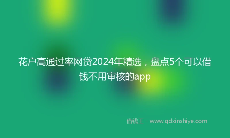 花户高通过率网贷2024年精选，盘点5个可以借钱不用审核的app