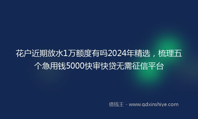 花户近期放水1万额度有吗2024年精选，梳理五个急用钱5000快审快贷无需征信平台