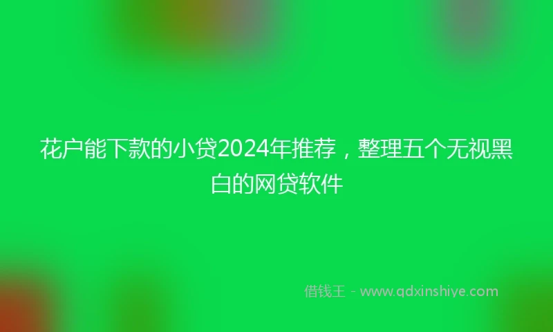 花户能下款的小贷2024年推荐，整理五个无视黑白的网贷软件