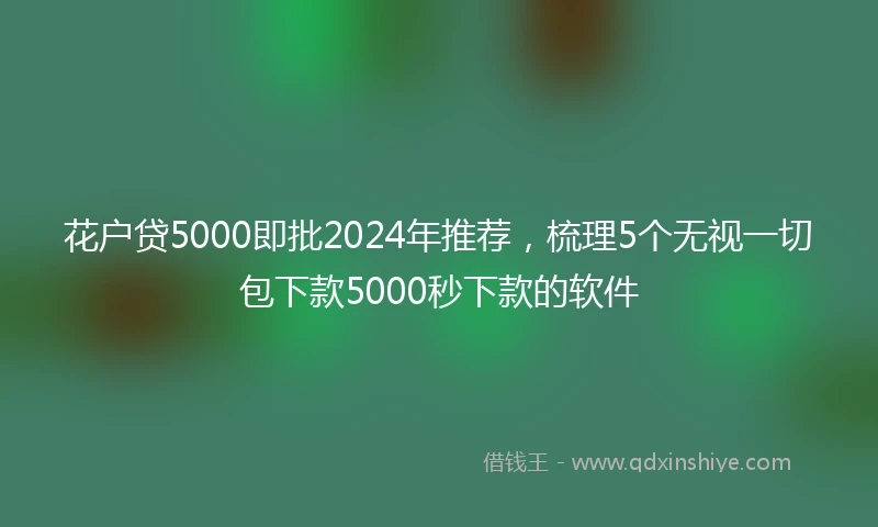花户贷5000即批2024年推荐，梳理5个无视一切包下款5000秒下款的软件