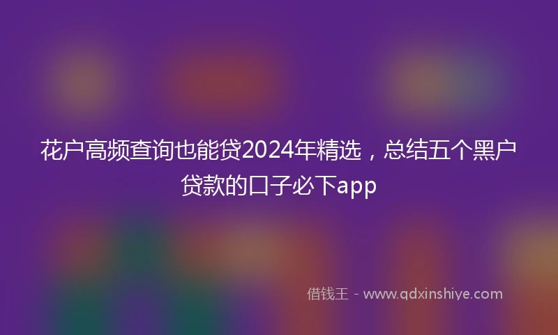 花户高频查询也能贷2024年精选，总结五个黑户贷款的口子必下app