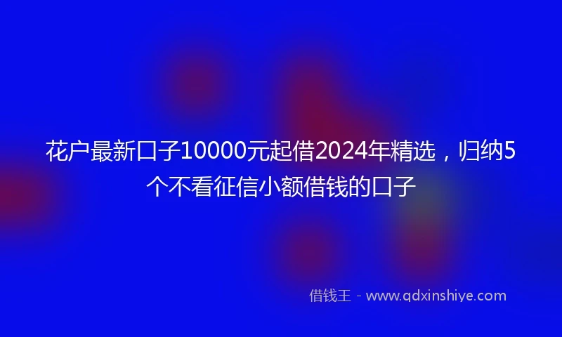 花户最新口子10000元起借2024年精选，归纳5个不看征信小额借钱的口子