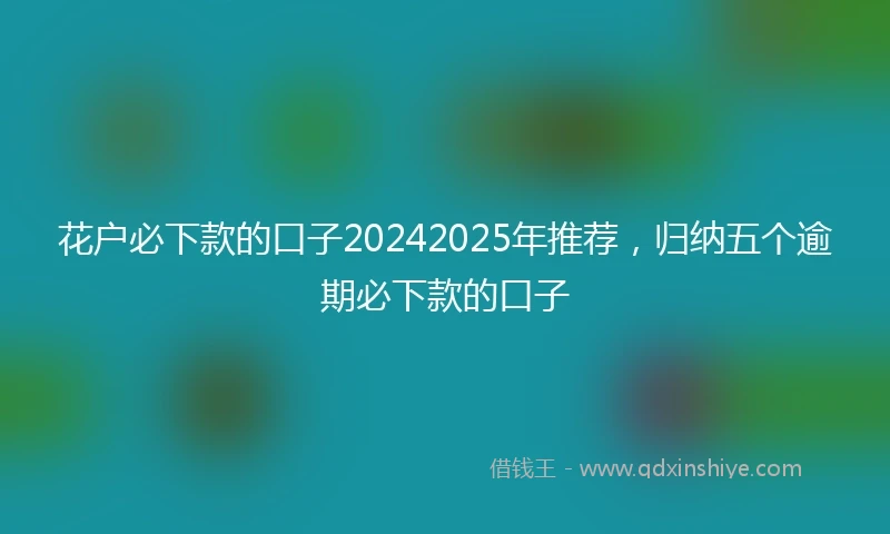 花户必下款的口子20242025年推荐，归纳五个逾期必下款的口子