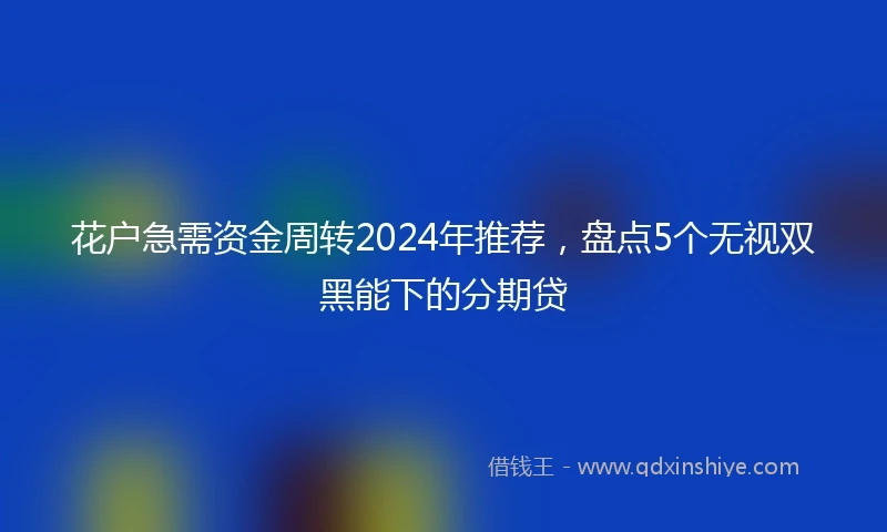 花户急需资金周转2024年推荐，盘点5个无视双黑能下的分期贷