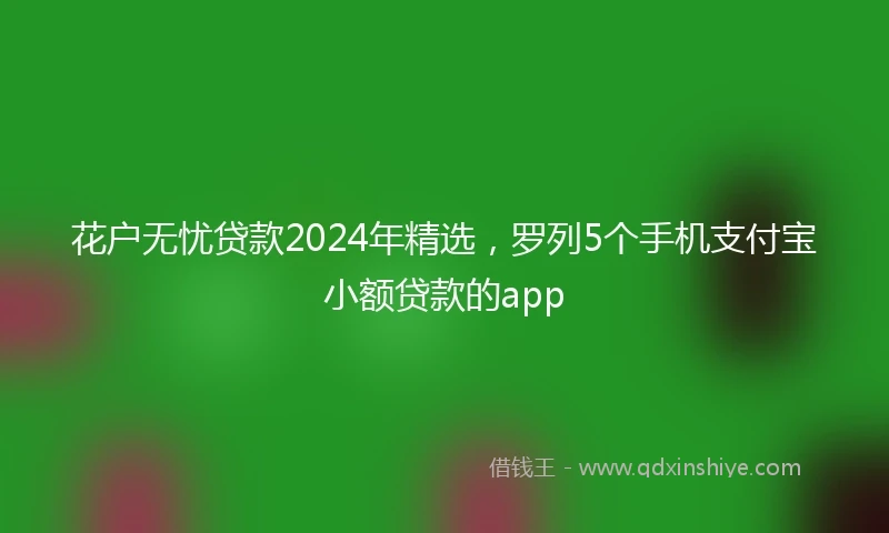 花户无忧贷款2024年精选，罗列5个手机支付宝小额贷款的app
