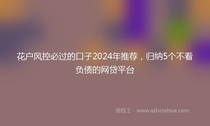 花户风控必过的口子2024年推荐，归纳5个不看负债的网贷平台