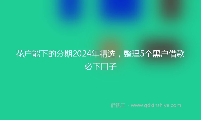 花户能下的分期2024年精选，整理5个黑户借款必下口子