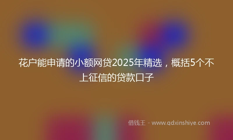 花户能申请的小额网贷2025年精选，概括5个不上征信的贷款口子