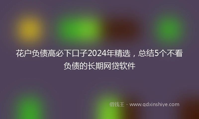 花户负债高必下口子2024年精选，总结5个不看负债的长期网贷软件