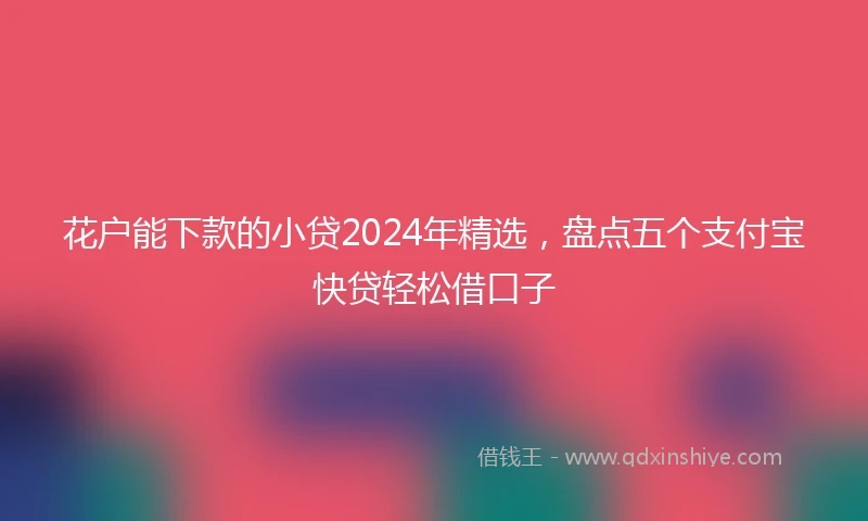 花户能下款的小贷2024年精选，盘点五个支付宝快贷轻松借口子