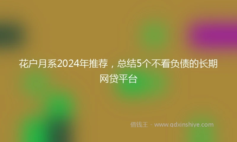 花户月系2024年推荐，总结5个不看负债的长期网贷平台