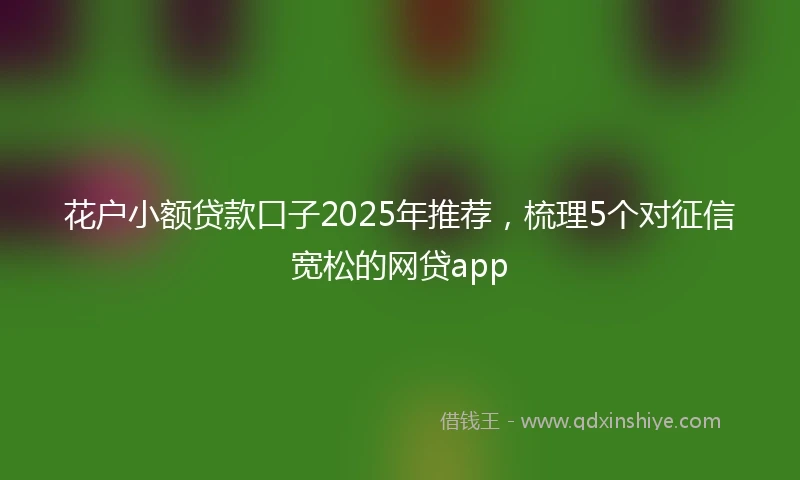 花户小额贷款口子2025年推荐，梳理5个对征信宽松的网贷app