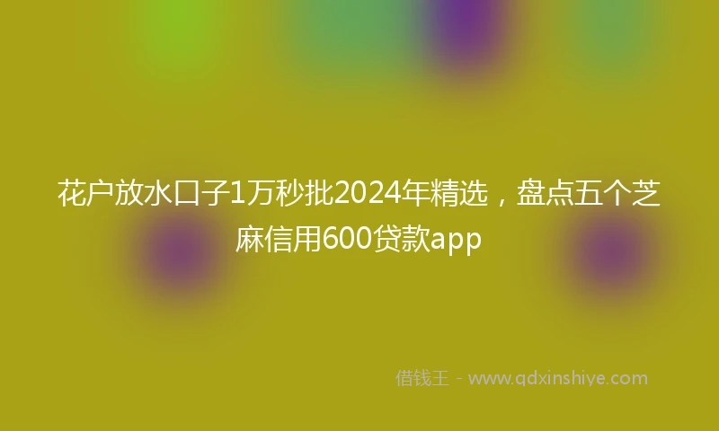 花户放水口子1万秒批2024年精选，盘点五个芝麻信用600贷款app