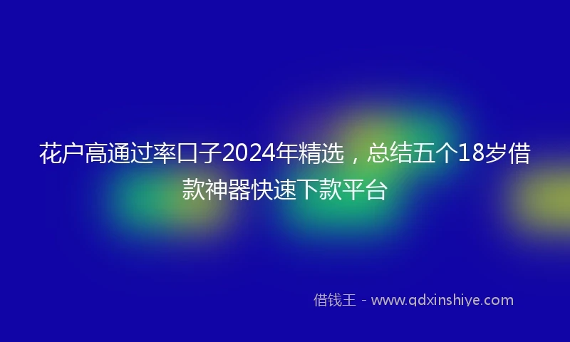 花户高通过率口子2024年精选，总结五个18岁借款神器快速下款平台