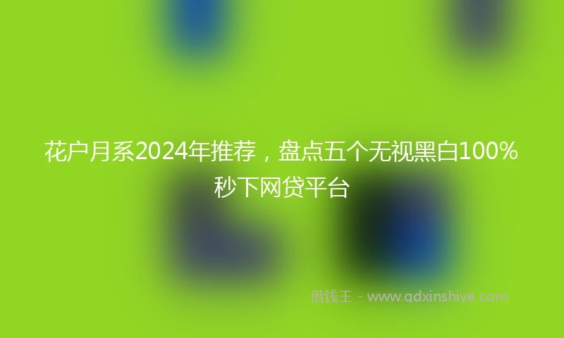 花户月系2024年推荐，盘点五个无视黑白100%秒下网贷平台