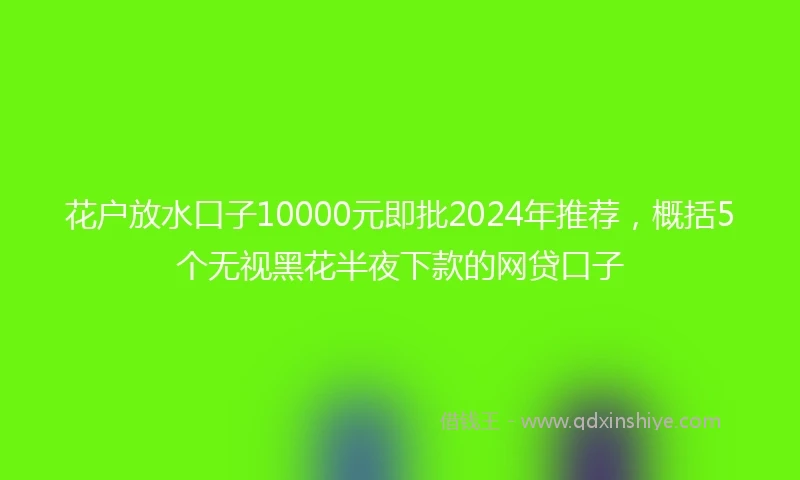 花户放水口子10000元即批2024年推荐，概括5个无视黑花半夜下款的网贷口子