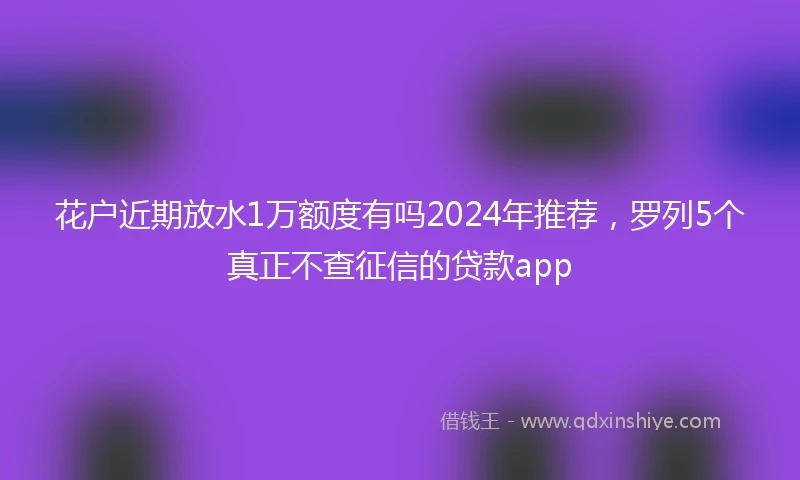 花户近期放水1万额度有吗2024年推荐，罗列5个真正不查征信的贷款app