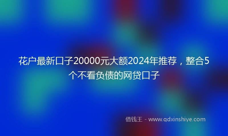 花户最新口子20000元大额2024年推荐，整合5个不看负债的网贷口子