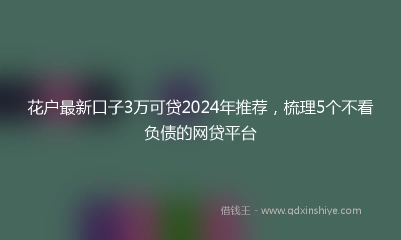 花户最新口子3万可贷2024年推荐，梳理5个不看负债的网贷平台