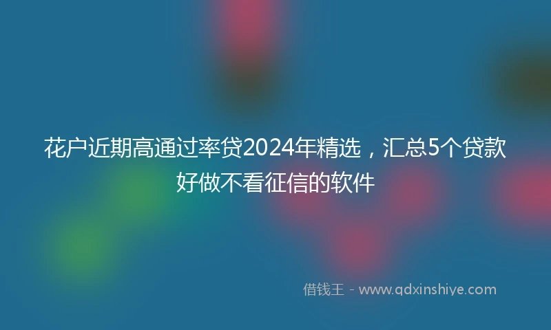 花户近期高通过率贷2024年精选，汇总5个贷款好做不看征信的软件