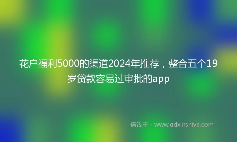花户福利5000的渠道2024年推荐，整合五个19岁贷款容易过审批的app
