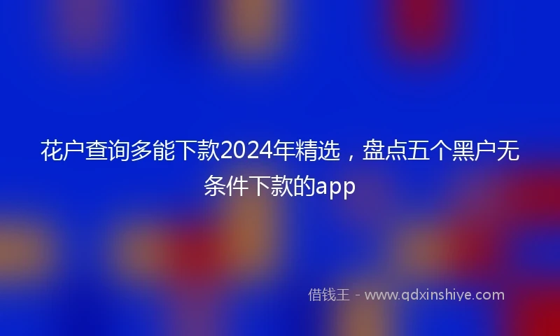 花户查询多能下款2024年精选，盘点五个黑户无条件下款的app