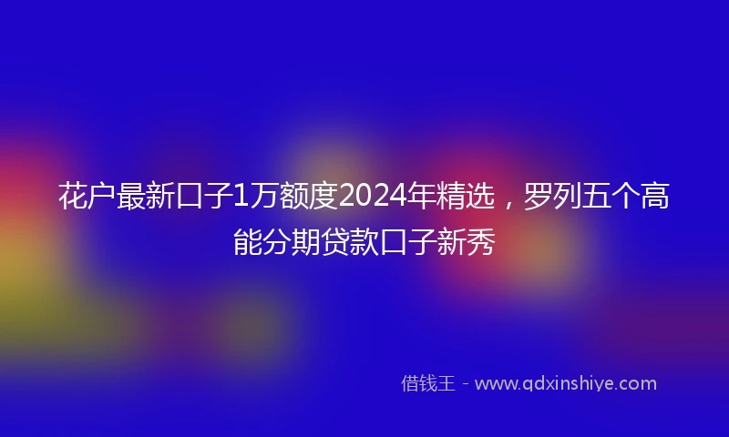 花户最新口子1万额度2024年精选，罗列五个高能分期贷款口子新秀