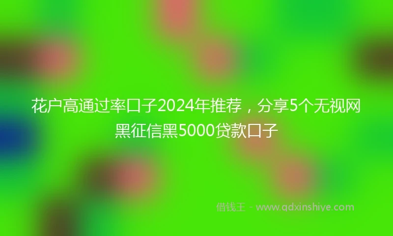 花户高通过率口子2024年推荐，分享5个无视网黑征信黑5000贷款口子