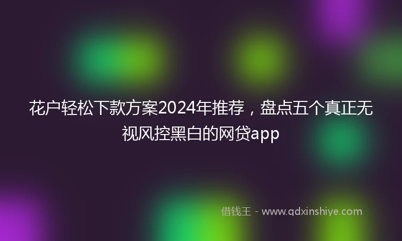 花户轻松下款方案2024年推荐，盘点五个真正无视风控黑白的网贷app