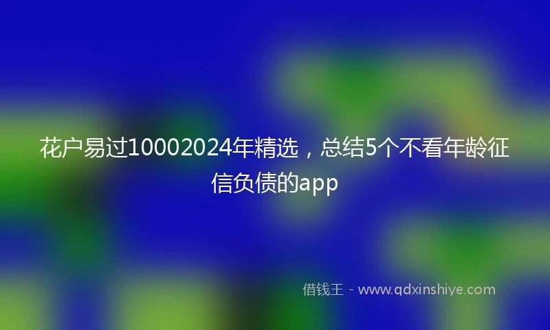 花户易过10002024年精选，总结5个不看年龄征信负债的app