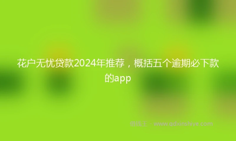 花户无忧贷款2024年推荐，概括五个逾期必下款的app