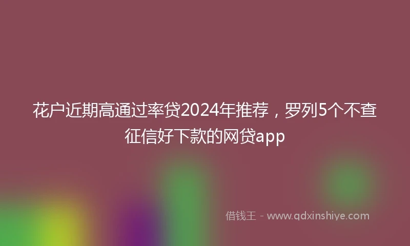 花户近期高通过率贷2024年推荐，罗列5个不查征信好下款的网贷app