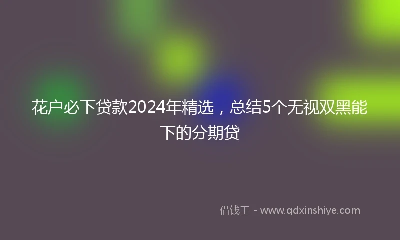 花户必下贷款2024年精选，总结5个无视双黑能下的分期贷