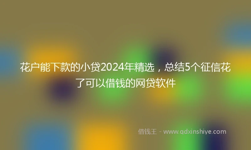 花户能下款的小贷2024年精选，总结5个征信花了可以借钱的网贷软件