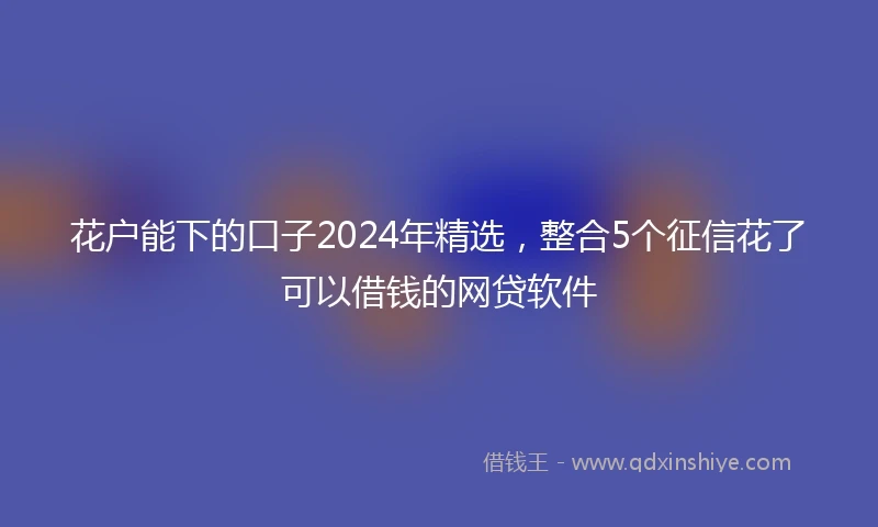 花户能下的口子2024年精选，整合5个征信花了可以借钱的网贷软件