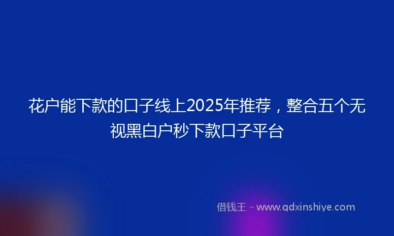 花户能下款的口子线上2025年推荐，整合五个无视黑白户秒下款口子平台
