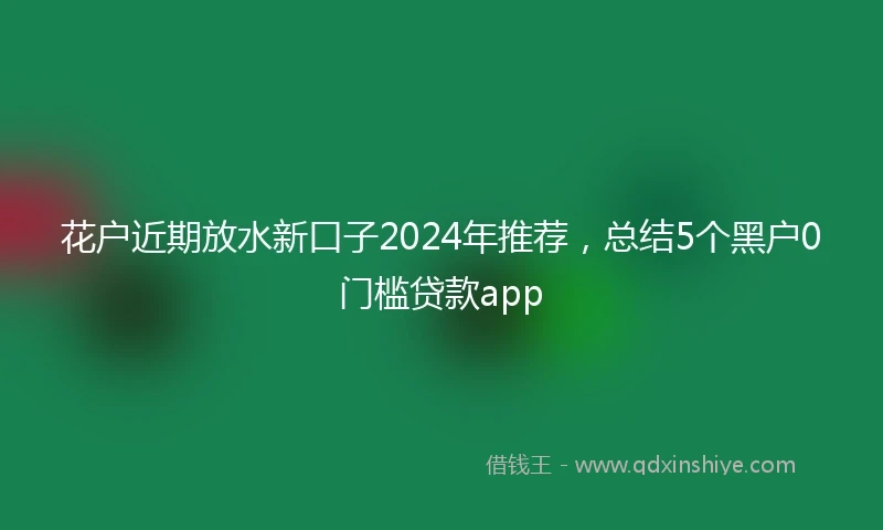 花户近期放水新口子2024年推荐，总结5个黑户0门槛贷款app